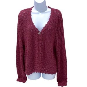 Michael Taylor Apparel Knit Women's Pink Cardigan Sweater